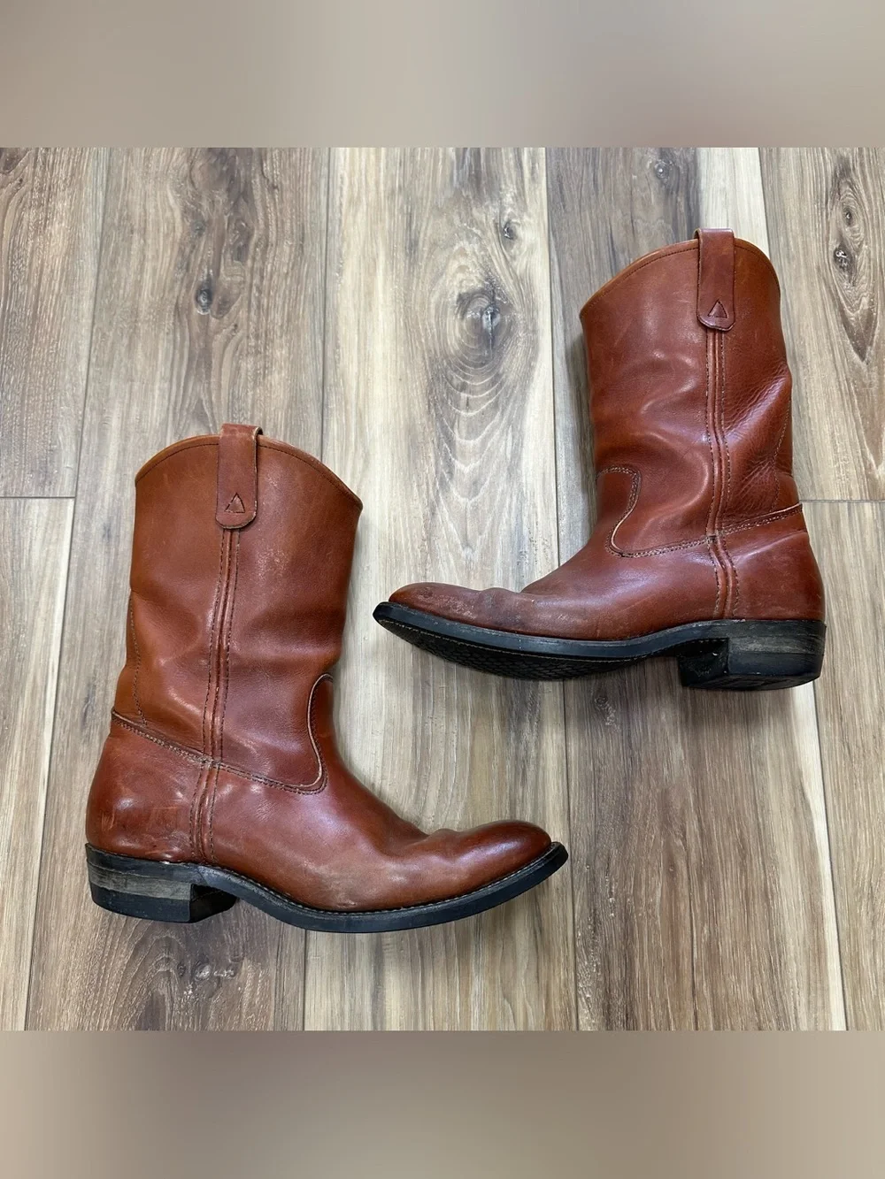Vtg Cabela’s Chippewa Leather Cowboy Engineer Boots Brown 8308 USA Made, Size 10